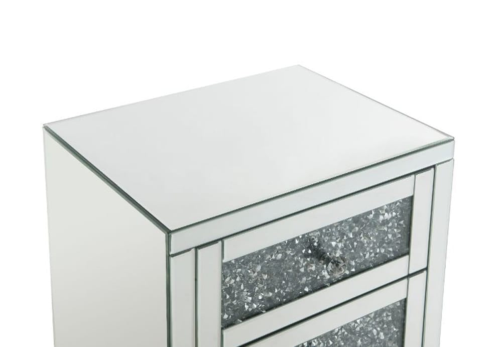ACME Furniture - Noralie - Accent Table - Mirrored & Faux Diamonds - 97951 view 4