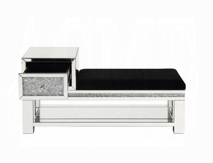 ACME Furniture - Noralie Bench w/Storage - Mirrored & Faux Diamonds - AC00538 view 3