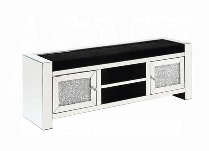 ACME Furniture - Noralie Bench w/Storage - Mirrored & Faux Diamonds - AC00539 view 1