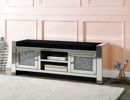 ACME Furniture - Noralie Bench w/Storage - Mirrored & Faux Diamonds - AC00539 view 4