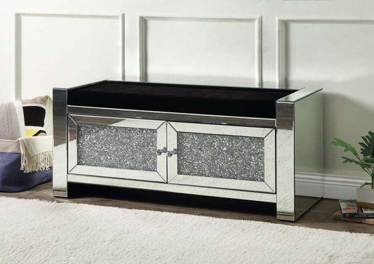 ACME Furniture - Noralie Bench w/Storage - Mirrored & Faux Diamonds - AC00540 veiw 1