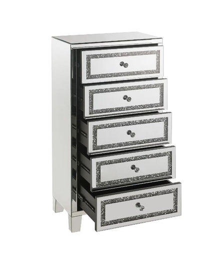 ACME Furniture - Noralie - Cabinet - Mirrored & Faux Diamonds - 97945 view 3