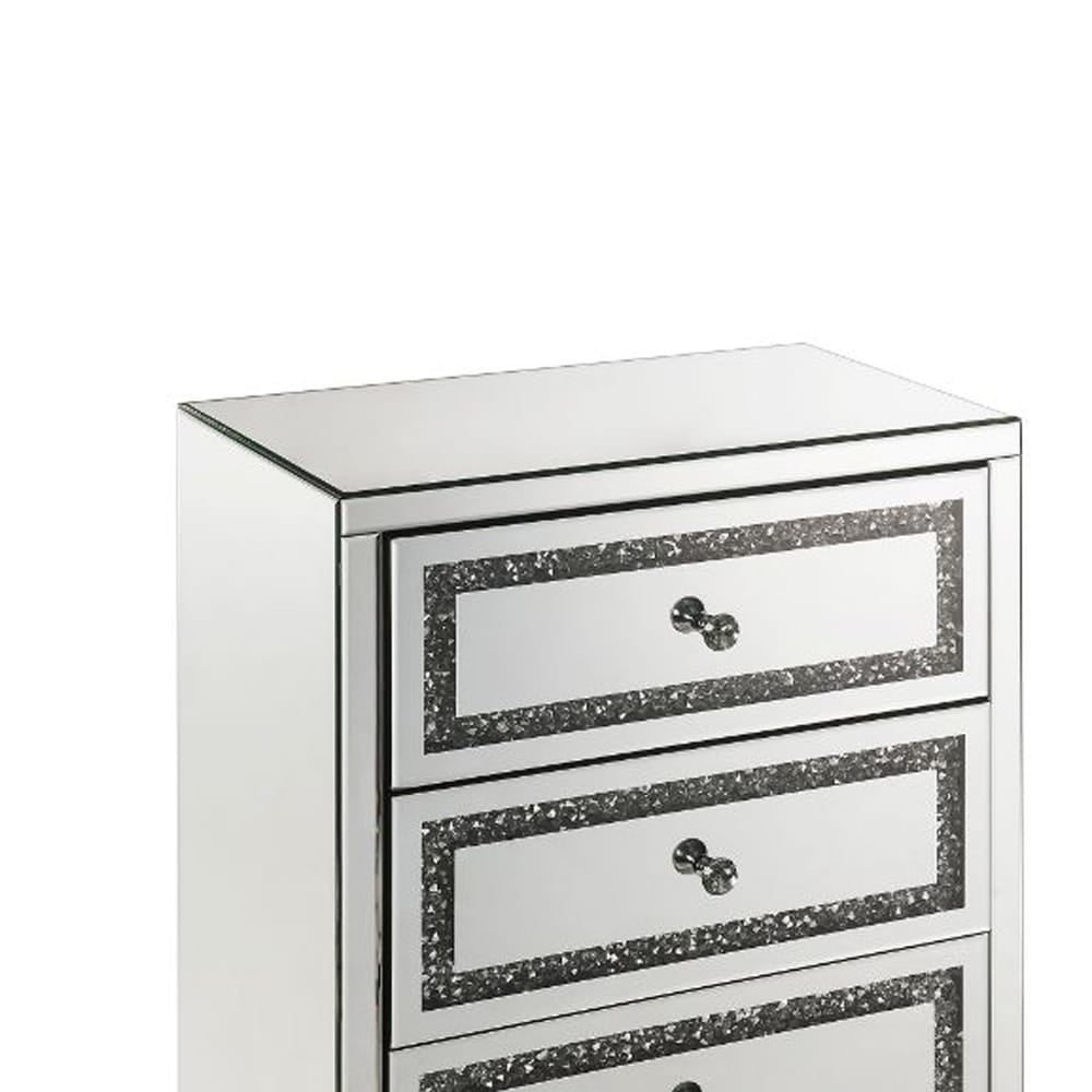 ACME Furniture - Noralie - Cabinet - Mirrored & Faux Diamonds - 97945 view 4