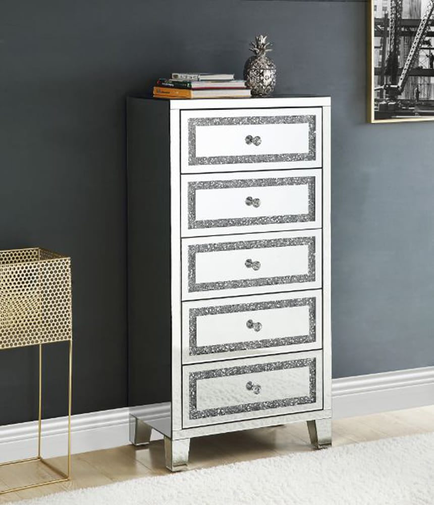ACME Furniture - Noralie - Cabinet - Mirrored & Faux Diamonds - 97945 view 5