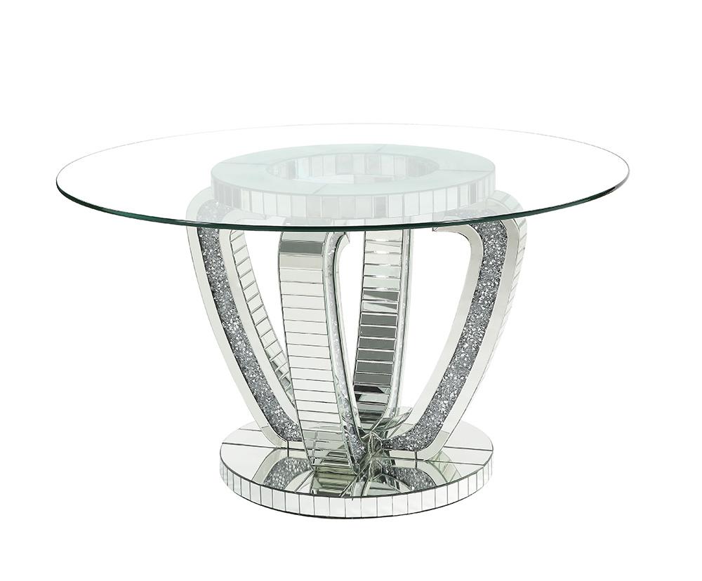 ACME Furniture - Noralie Dining Table - Mirrored & Faux Diamonds - DN00717 veiw 1