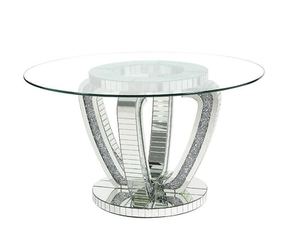 ACME Furniture - Noralie Dining Table - Mirrored & Faux Diamonds - DN00717 veiw 1