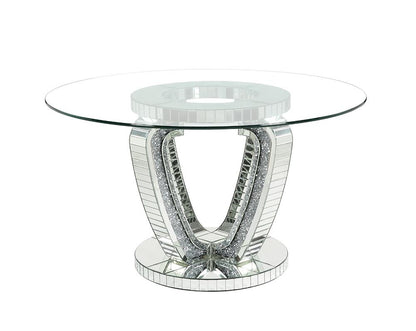 ACME Furniture - Noralie Dining Table - Mirrored & Faux Diamonds - DN00717 veiw 4