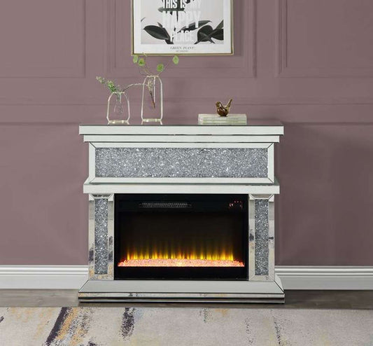 ACME Furniture - Noralie Fireplace - Mirrored & Faux Diamonds - AC00511 veiw 1