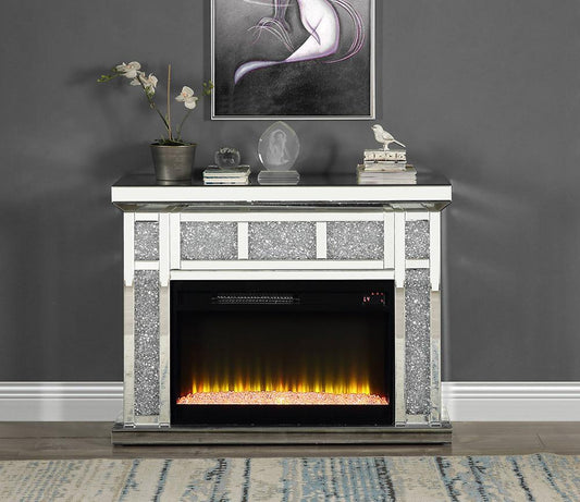 ACME Furniture - Noralie Fireplace - Mirrored & Faux Diamonds - AC00513 veiw 1