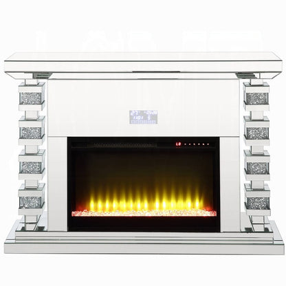 ACME Furniture - Noralie Fireplace w/Bluetooth - Mirrored & Faux Diamonds - AC00509 view 2