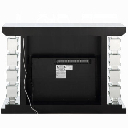 ACME Furniture - Noralie Fireplace w/Bluetooth - Mirrored & Faux Diamonds - AC00509 view 3