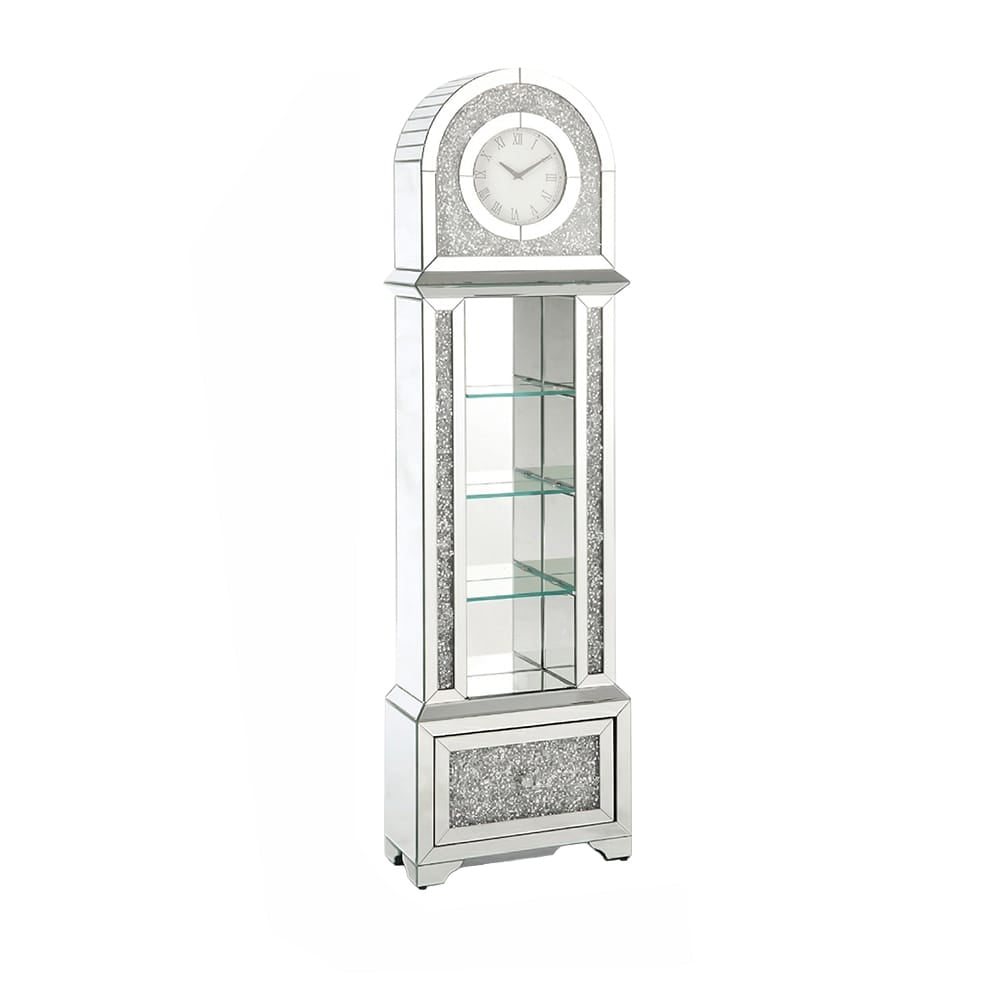 ACME Furniture - Noralie Grandfather Clock w/LED - Mirrored & Faux Diamonds - AC00353 view 1
