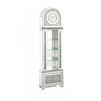 ACME Furniture - Noralie Grandfather Clock w/LED - Mirrored & Faux Diamonds - AC00353 view 1