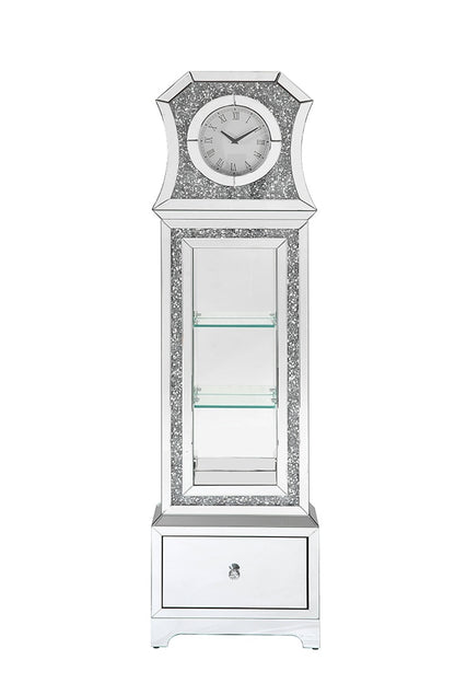 ACME Furniture - Noralie Grandfather Clock w/LED - Mirrored & Faux Diamonds - AC00350 veiw 3