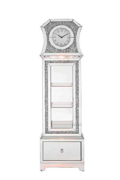 ACME Furniture - Noralie Grandfather Clock w/LED - Mirrored & Faux Diamonds - AC00350 veiw 6