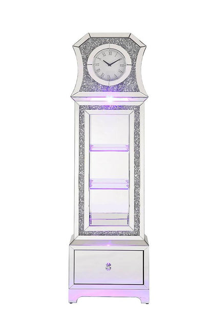 ACME Furniture - Noralie Grandfather Clock w/LED - Mirrored & Faux Diamonds - AC00350 veiw 9