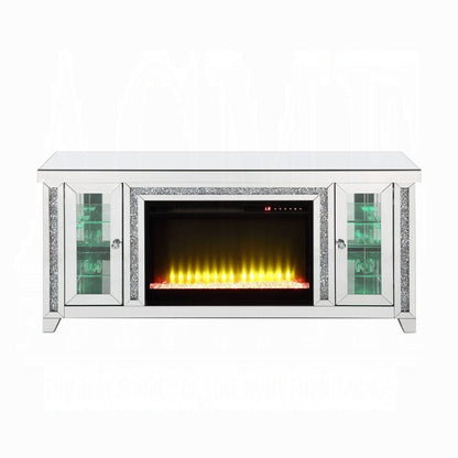ACME Furniture - Noralie TV Stand w/Fireplace & LED - Mirrored & Faux Diamonds - LV00315 view 6