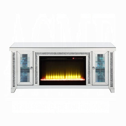 ACME Furniture - Noralie TV Stand w/Fireplace & LED - Mirrored & Faux Diamonds - LV00315 view 7