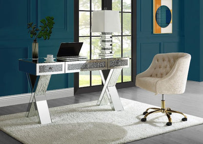 ACME Furniture - Noralie - Writing Desk - Clear Glass, Mirrored & Faux Diamonds - 93116 view 5