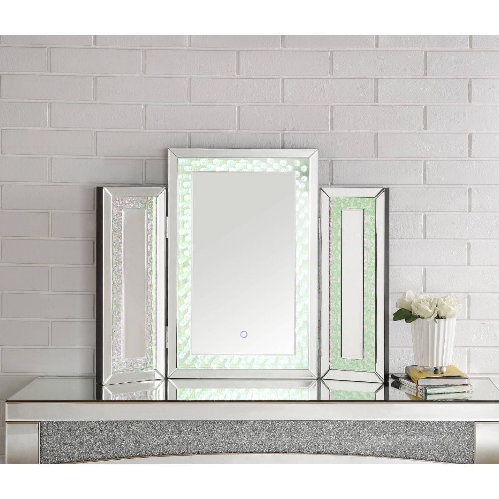 ACME Furniture - Nysa - Accent Mirror w/LED - Mirrored & Faux Crystals - 97732 view 4