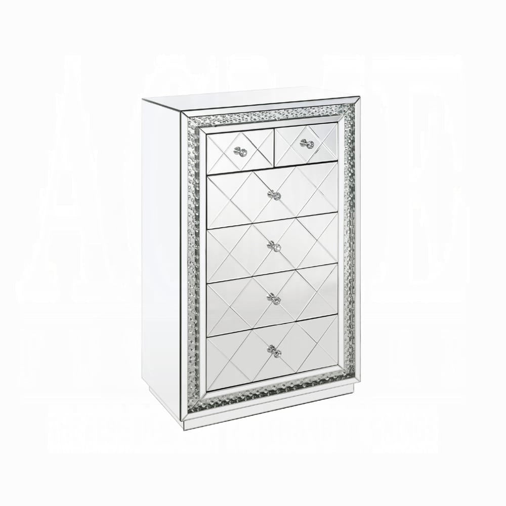 ACME Furniture - Nysa Cabinet - Mirrored & Faux Crystals Inlay - 97948 view 1
