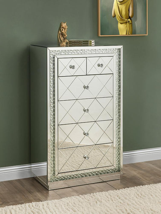 ACME Furniture - Nysa Cabinet - Mirrored & Faux Crystals Inlay - 97948 view 2