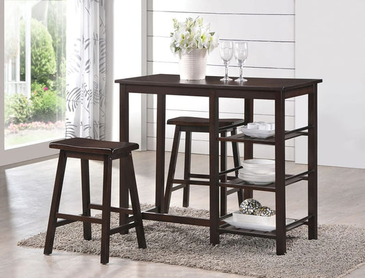 ACME Furniture - Nyssa - 3Pc Counter Height Set - Walnut - 73050 view 1