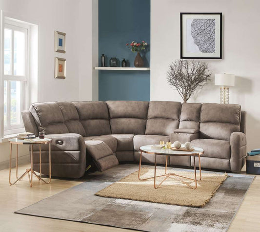 ACME Furniture - Olwen Sectional Sofa (Power Motion & USB) - 54590 veiw 1