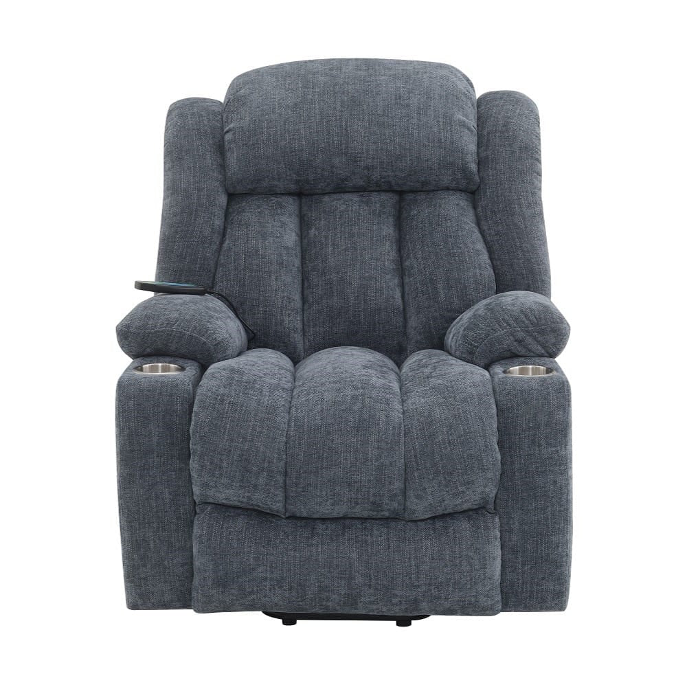 ACME Furniture - Omarion - Power Recliner w/Lift, Heating & Massage - Blue Chenille - LV02996A view 2