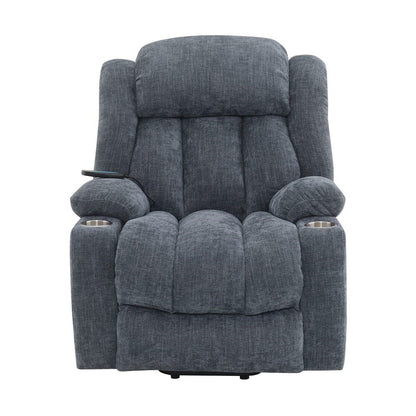 ACME Furniture - Omarion - Power Recliner w/Lift, Heating & Massage - Blue Chenille - LV02996A view 2