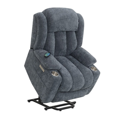 ACME Furniture - Omarion - Power Recliner w/Lift, Heating & Massage - Blue Chenille - LV02996A view 7
