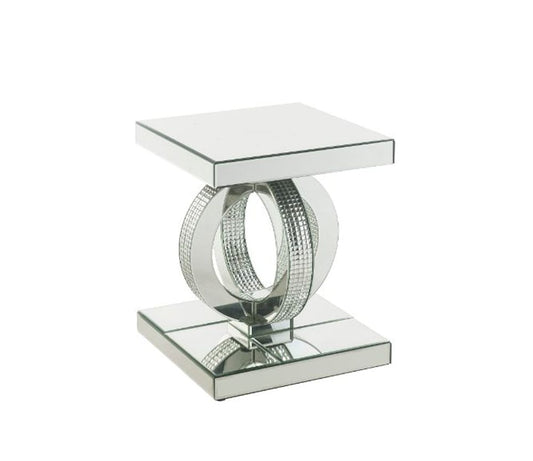 ACME Furniture - Ornat - End Table - Mirrored,Faux Square Diamonds - 84742 view 1