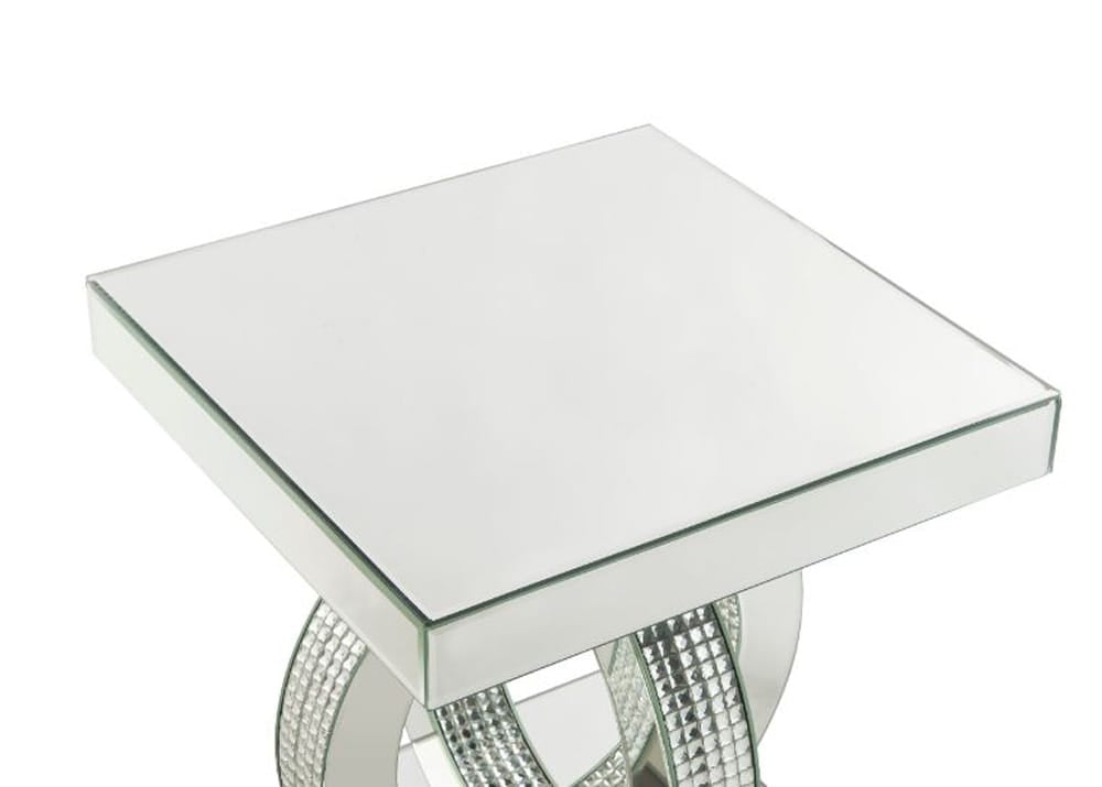 ACME Furniture - Ornat - End Table - Mirrored,Faux Square Diamonds - 84742 view 3