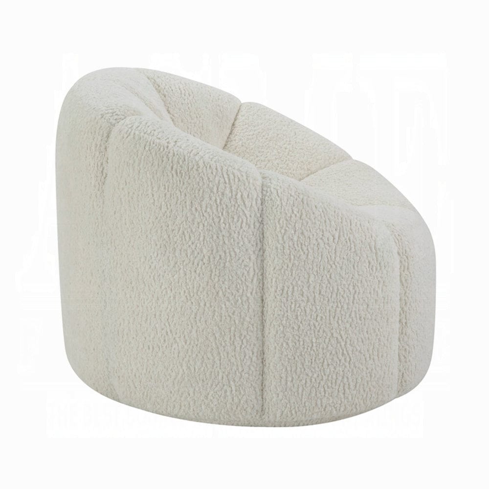 ACME Furniture - Osmash Chair w/Swivel - White Teddy Sherpa - LV00230 view 4