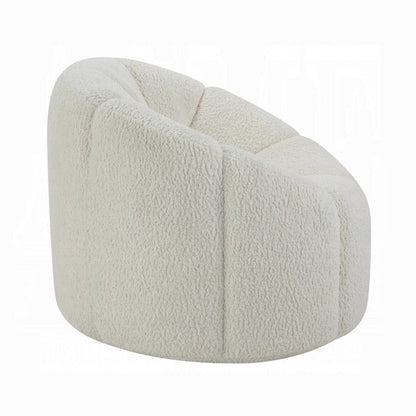 ACME Furniture - Osmash Chair w/Swivel - White Teddy Sherpa - LV00230 view 4