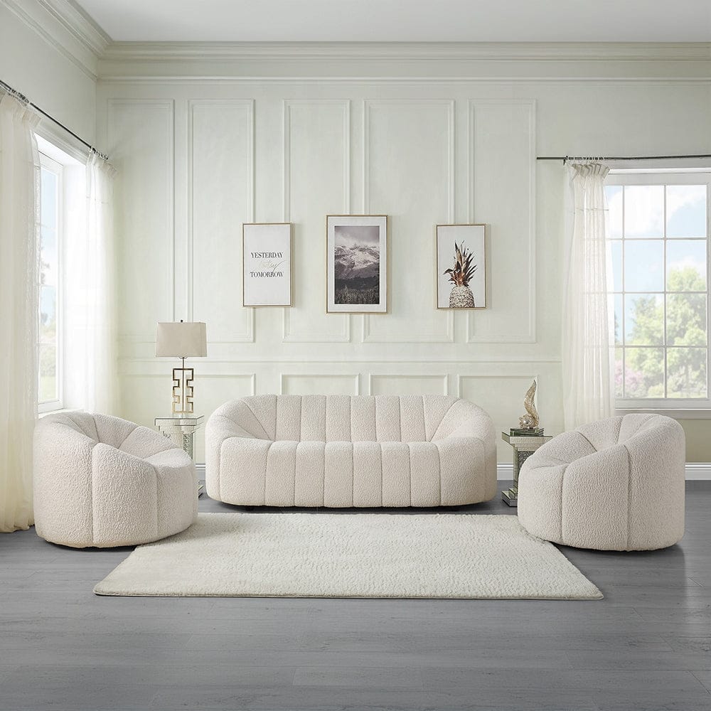 ACME Furniture - Osmash Chair w/Swivel - White Teddy Sherpa - LV00230 view 7