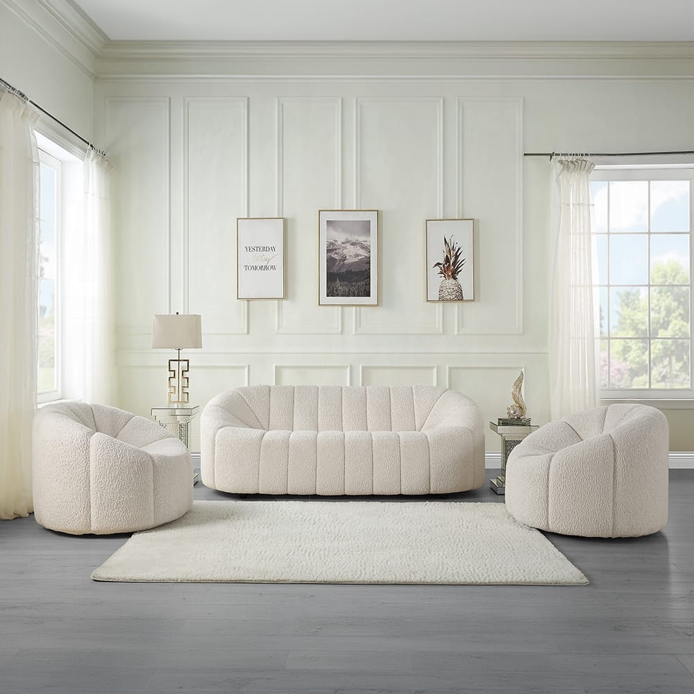 ACME Furniture - Osmash Sofa - White Teddy Sherpa - LV00229 view 8