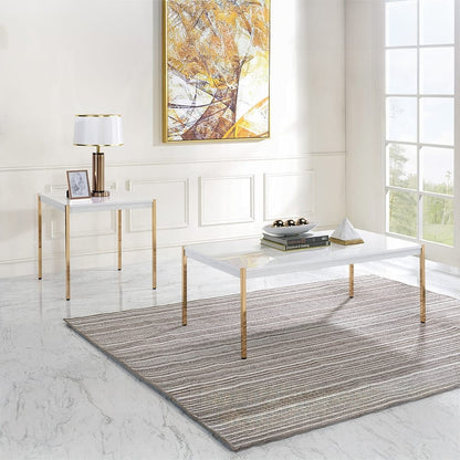 ACME Furniture - Otrac Coffee Table - White & Gold - LV00034 view 5