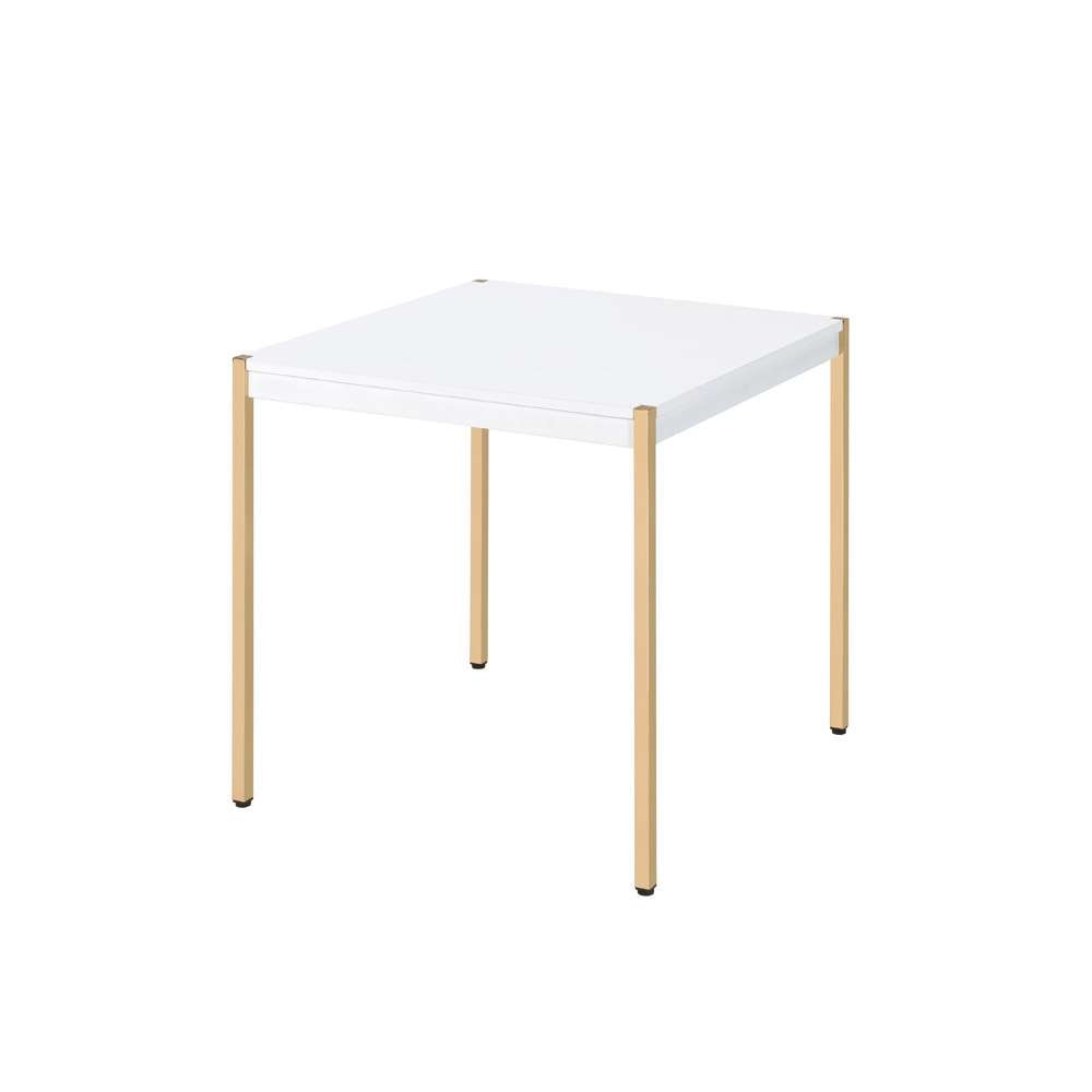 ACME Furniture - Otrac End Table - White & Gold - LV00035 view 1