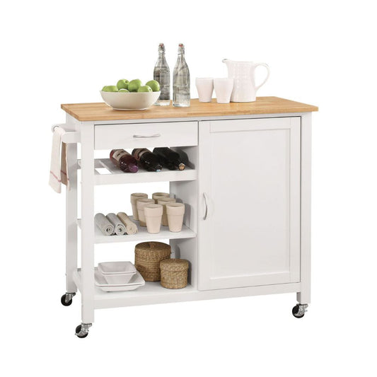 ACME Furniture - Ottawa - Kitchen Cart - Natural & White - 98315 view 1