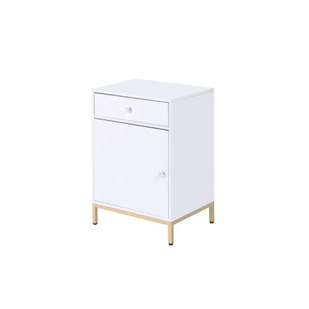 ACME Furniture - Ottey - Cabinet - White High Gloss & Gold - 92543 view 1