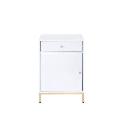 ACME Furniture - Ottey - Cabinet - White High Gloss & Gold - 92543 view 2
