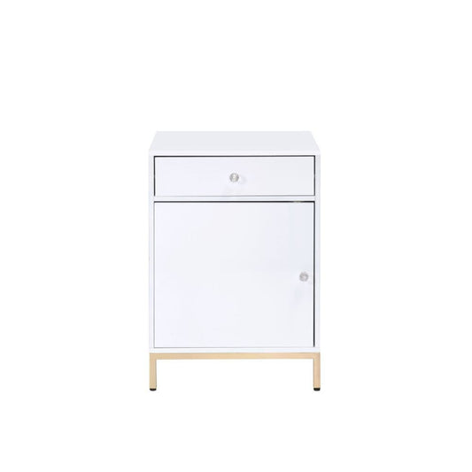 ACME Furniture - Ottey - Cabinet - White High Gloss & Gold - 92543 view 2