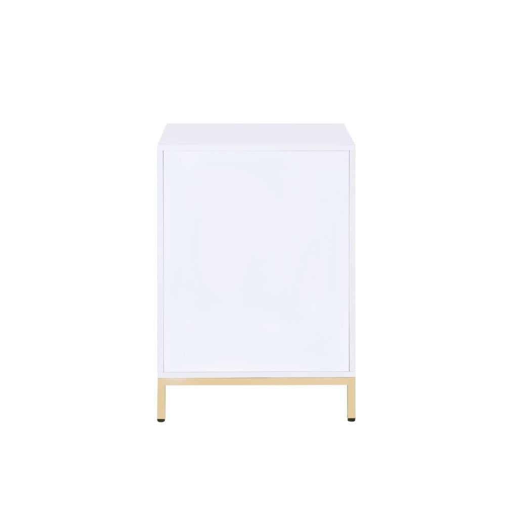 ACME Furniture - Ottey - Cabinet - White High Gloss & Gold - 92543 view 5