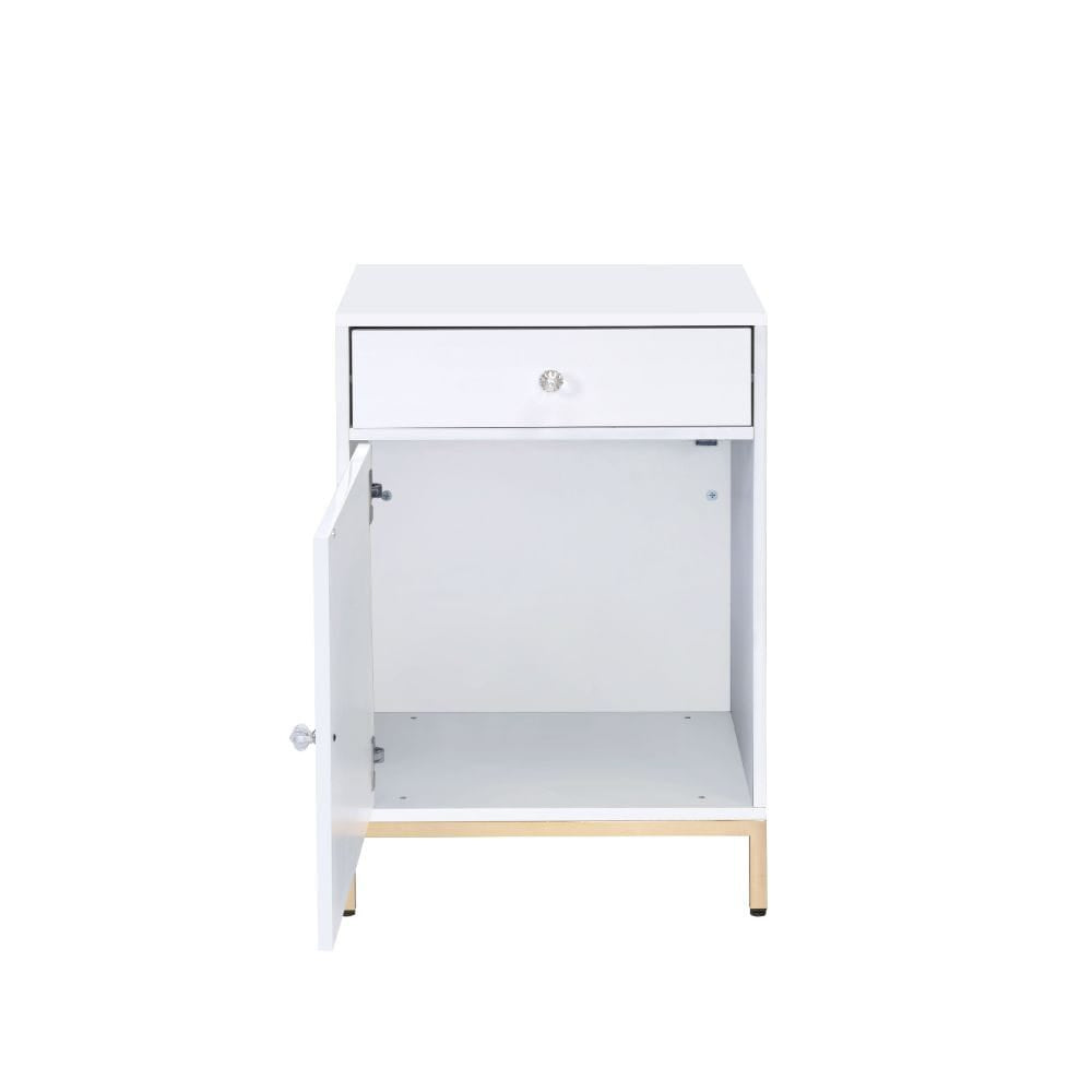 ACME Furniture - Ottey - Cabinet - White High Gloss & Gold - 92543 view 6