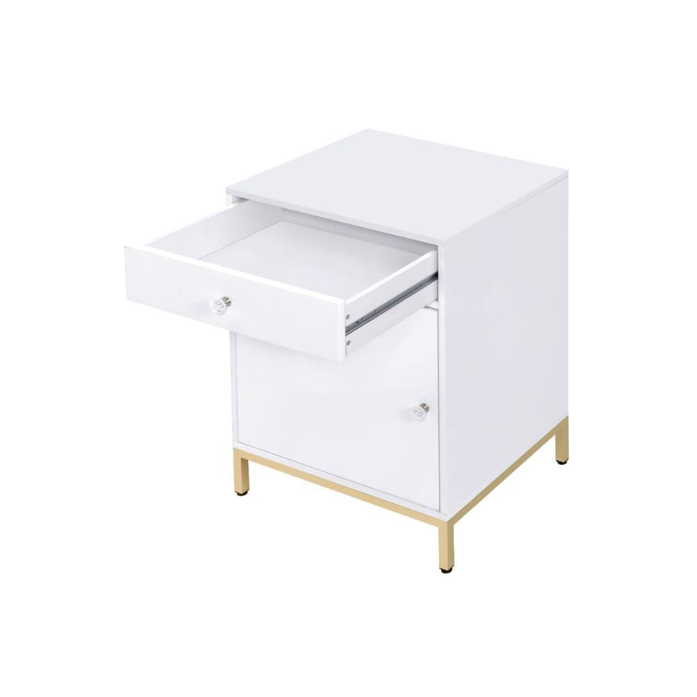 ACME Furniture - Ottey - Cabinet - White High Gloss & Gold - 92543 view 7