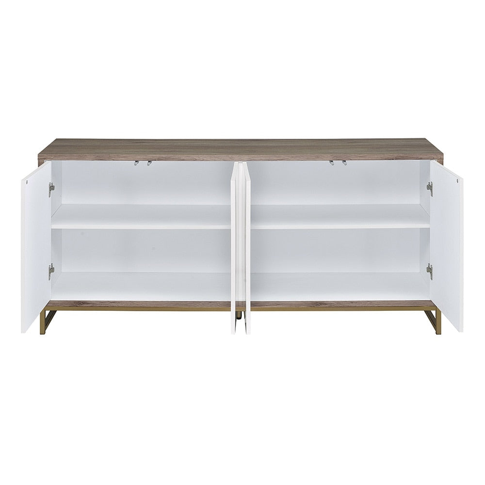 ACME Furniture - Paavan Console Cabinet - White Marble Paint, Oak & Champagne - AC02343 veiw 4