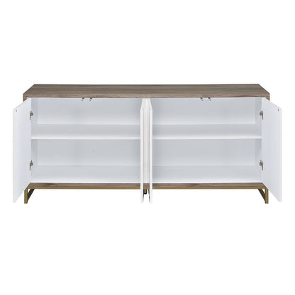ACME Furniture - Paavan Console Cabinet - White Marble Paint, Oak & Champagne - AC02343 veiw 4