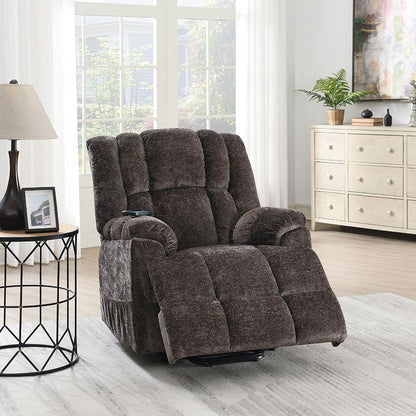 ACME Furniture - Pacay Power Recliner w/Lift, Heating & Massage - Brown Velvet - LV02998 veiw 1