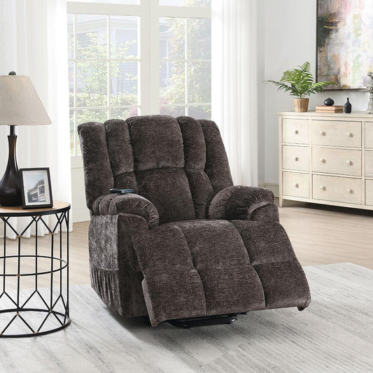 ACME Furniture - Pacay Power Recliner w/Lift, Heating & Massage - Brown Velvet - LV02998 veiw 1